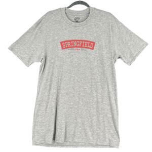 The Simpsons Springfield Grey Graphic‎ Print Short Sleeve T-Shirt Large Tall